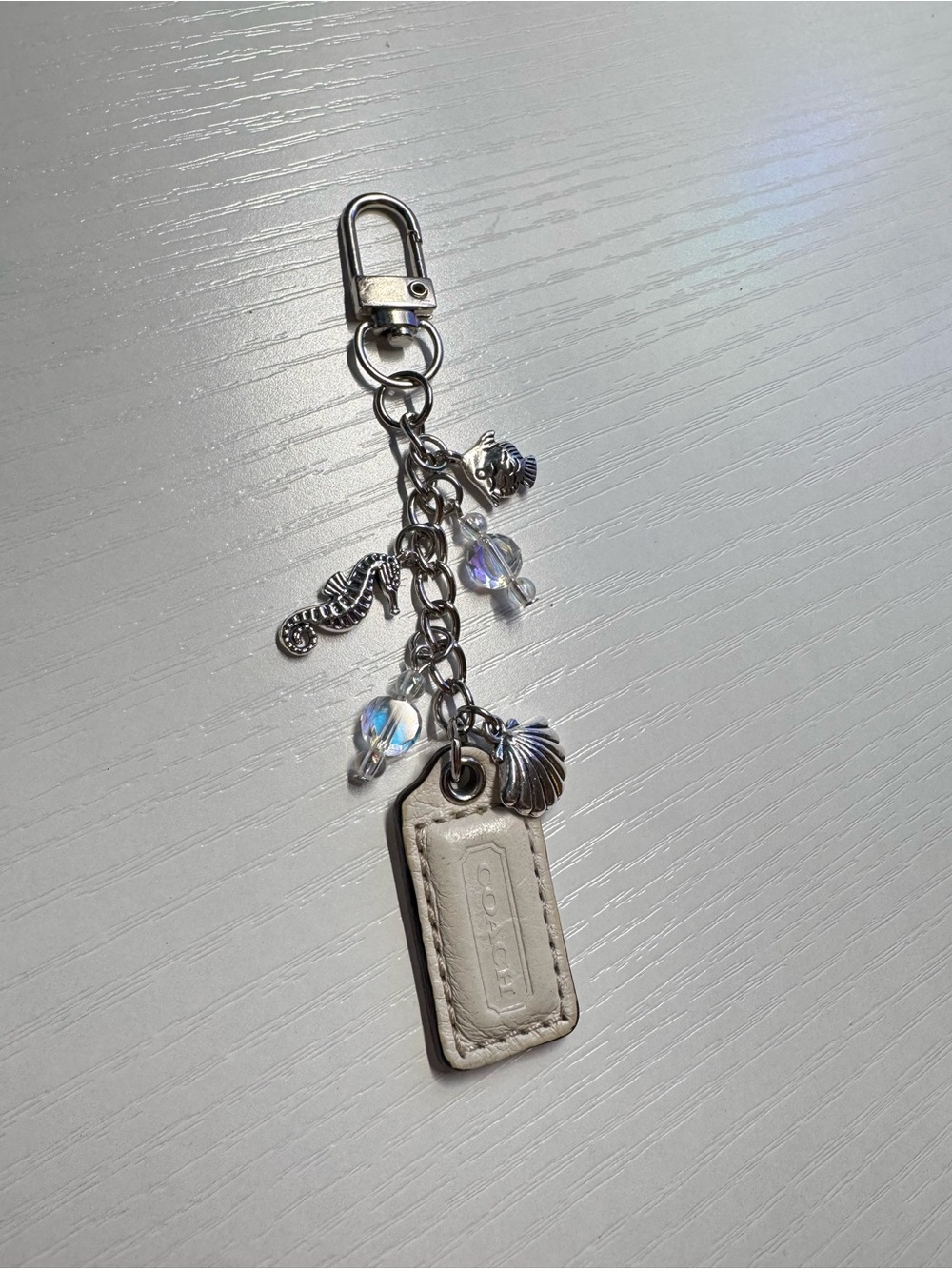Coach Summertime Mini Hangtag Silver Sea Charms Keychain - Picture 3 of 4